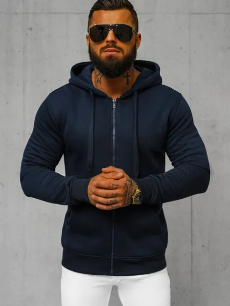 New Herren Kapuzenpullover Marineblau JS/2008Z Herren Sweatjacken | Kapuzenpullover