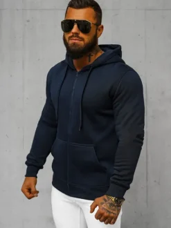 New Herren Kapuzenpullover Marineblau JS/2008Z Herren Sweatjacken | Kapuzenpullover