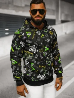 Outlet Herren Kapuzenpullover JS/8B1186/3 Herren Sweatshirts Mit Print | Kapuzenpullover