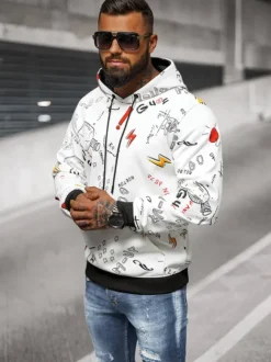 Outlet Herren Kapuzenpullover JS/8B1223/1 Herren Sweatshirts Mit Print | Kapuzenpullover
