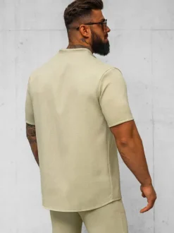 Fashion Herren Kurzarmhemd O/Y972T Herren Kurzarmhemden | Stehkragenhemden