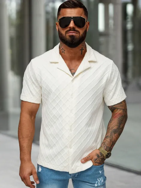 Fashion Herren Kurzarmhemd O/B2257 Herren Kurzarmhemden | Freizeithemden