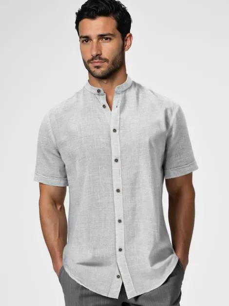 Fashion Herren Kurzarmhemd O/V161 Herren Kurzarmhemden | Stehkragenhemden