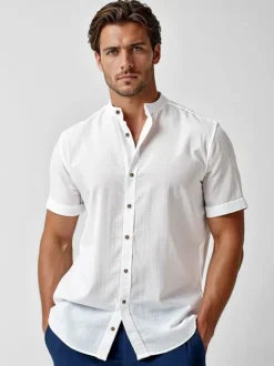 Fashion Herren Kurzarmhemd O/V160 Herren Kurzarmhemden | Stehkragenhemden