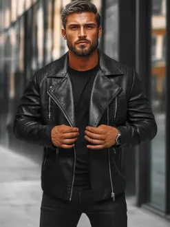 Online Herren Lederjacke JS/11Z8067Z Herren Lederjacken | Übergangsjacken