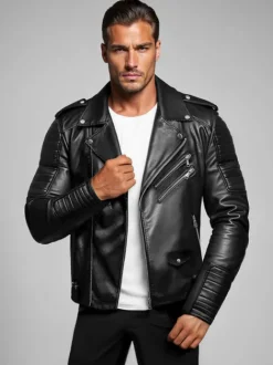 Online Herren Lederjacke JS/11Z8065Z Herren Übergangsjacken | Jacken