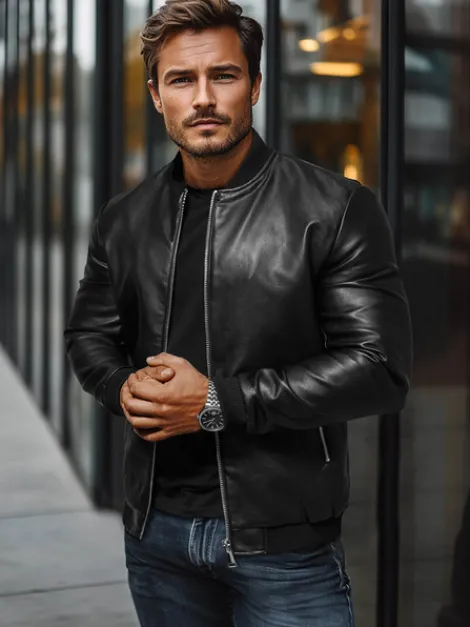 Outlet Herren Lederjacke JS/11Z8106Z Herren Lederjacken | Bomberjacken
