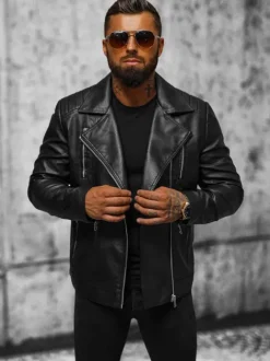 Clearance Herren Lederjacke JS/11Z8067 Herren Lederjacken | Übergangsjacken