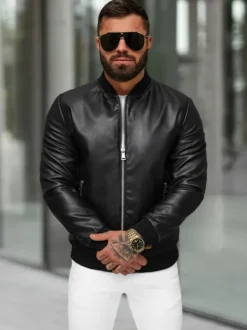 Fashion Herren Lederjacke JS/11Z8107 Herren Lederjacken | Bomberjacken