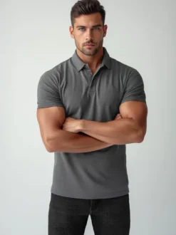 Online Herren Poloshirt Anthrazit JS/8T80/5Z Herren Poloshirts | T-shirts Ohne Print