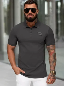 New Herren Poloshirt Anthrazit NB/MT3124 Herren Poloshirts | T-shirts Ohne Print