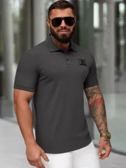 New Herren Poloshirt Anthrazit NB/MT3124 Herren Poloshirts | T-shirts Ohne Print