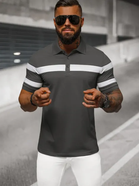 Discount Herren Poloshirt Anthrazit NB/MT3108 Herren Poloshirts | T-shirts Mit Print