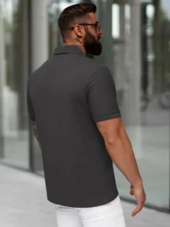 New Herren Poloshirt Anthrazit NB/MT3124 Herren Poloshirts | T-shirts Ohne Print