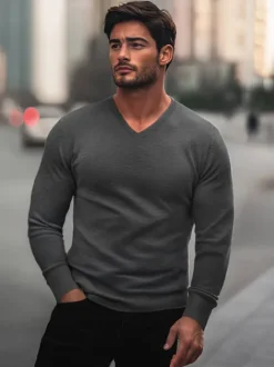 Best Herren Pullover Anthrazit NB/MMB601/3Z Herren Strickpullover