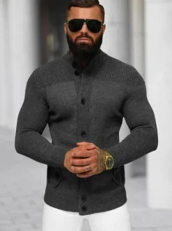 Hot Herren Pullover Anthrazit NB/MM6011/3Z Herren Strickjacken