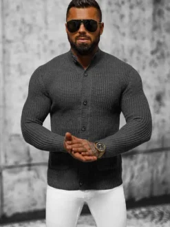 Clearance Herren Pullover Anthrazit NB/MM6020/3 Herren Strickjacken