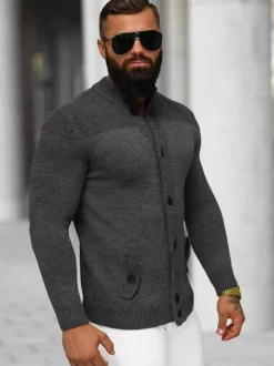 Hot Herren Pullover Anthrazit NB/MM6011/3Z Herren Strickjacken