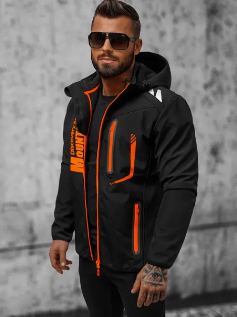 New Herren softshell jacke schwarz und orange JS/HH026/1Z Herren Softshelljacken | Übergangsjacken