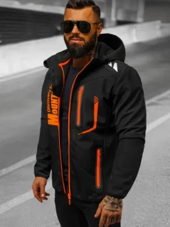 Outlet Herren Softshell Jacke schwarz und orange JS/HH026/1 Herren Softshelljacken | Übergangsjacken