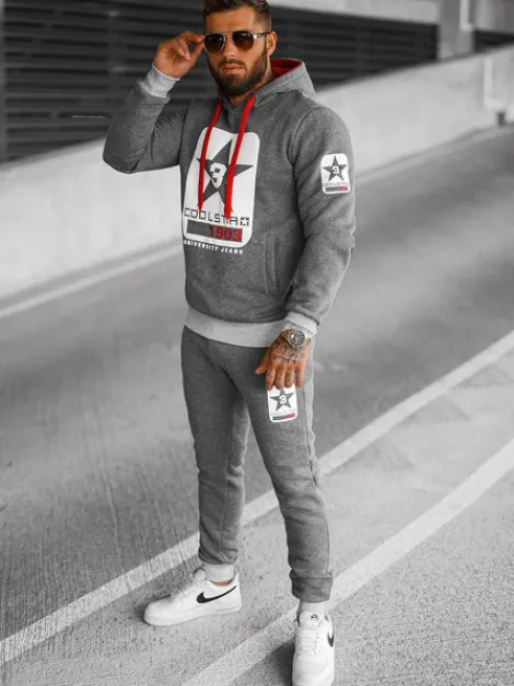 Online Herren Sportanzug Anthrazit JS/8C59/5Z Herren Trainingsanzüge Mit Print
