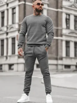 Best Herren Sportanzug Anthrazit JS/68C10380/5Z Herren Trainingsanzüge Ohne Print