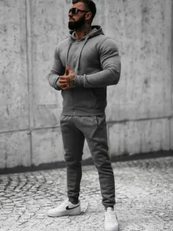 Clearance Herren Sportanzug Anthrazit JS/XW2008 Herren Trainingsanzüge Ohne Print