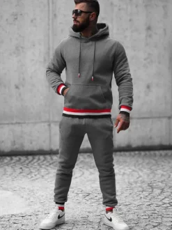 Clearance Herren Sportanzug Anthrazit JS/8C60/5 Herren Trainingsanzüge Ohne Print