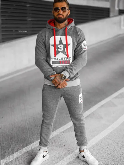 Online Herren Sportanzug Anthrazit JS/8C59/5Z Herren Trainingsanzüge Mit Print
