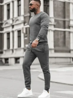 Best Herren Sportanzug Anthrazit JS/68C10380/5Z Herren Trainingsanzüge Ohne Print
