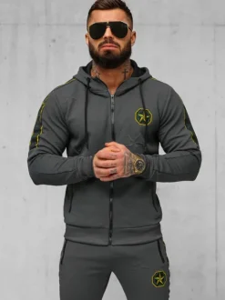Sale Herren Sportanzug Anthrazit O/FF3562AB Herren Trainingsanzüge Mit Print