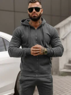 Outlet Herren Sportanzug Anthrazit JS/68C10386/5Z Herren Trainingsanzüge Ohne Print