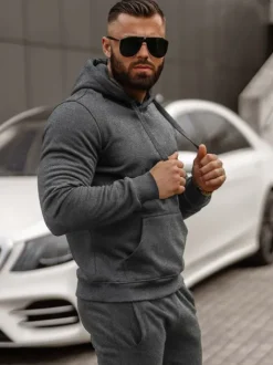 Outlet Herren Sportanzug Anthrazit JS/68C10381/5Z Herren Trainingsanzüge Ohne Print