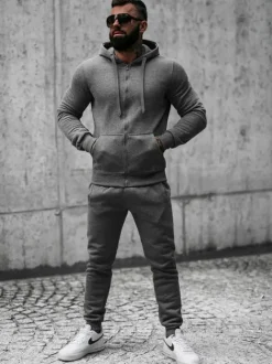 Clearance Herren Sportanzug Anthrazit JS/XW2008 Herren Trainingsanzüge Ohne Print