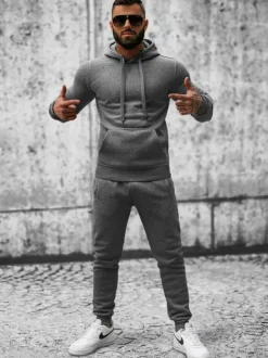 Outlet Herren Sportanzug Anthrazit JS/XW2009 Herren Trainingsanzüge Ohne Print