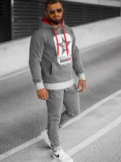 Online Herren Sportanzug Anthrazit JS/8C59/5Z Herren Trainingsanzüge Mit Print