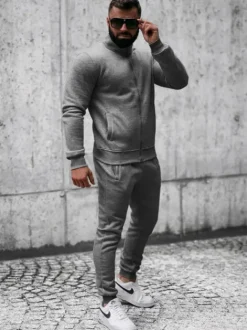 Hot Herren Sportanzug Anthrazit JS/68C10385/5Z Herren Trainingsanzüge Ohne Print