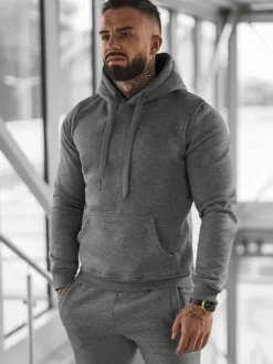 Hot Herren Sportanzug Anthrazit JS/68C10381/5Z Herren Trainingsanzüge Ohne Print