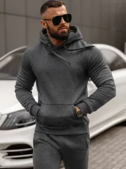 Outlet Herren Sportanzug Anthrazit JS/68C10381/5Z Herren Trainingsanzüge Ohne Print