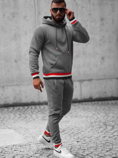 Clearance Herren Sportanzug Anthrazit JS/8C60/5 Herren Trainingsanzüge Ohne Print