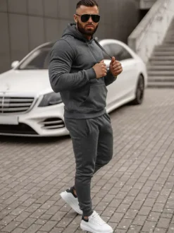 Outlet Herren Sportanzug Anthrazit JS/68C10381/5Z Herren Trainingsanzüge Ohne Print