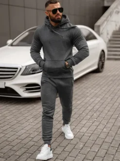 Outlet Herren Sportanzug Anthrazit JS/68C10381/5Z Herren Trainingsanzüge Ohne Print