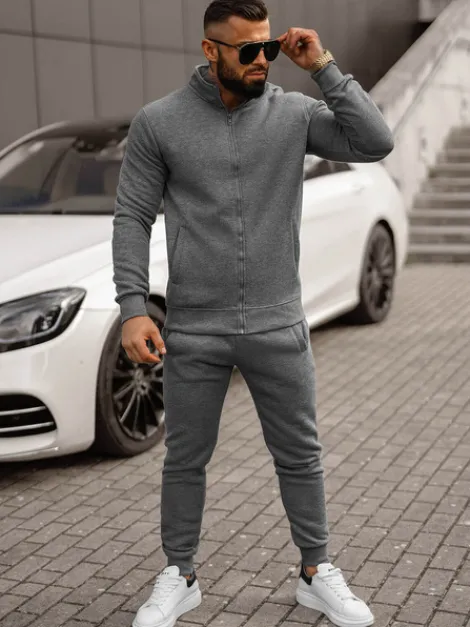 Fashion Herren Sportanzug Anthrazit JS/68C10385/5Z Herren Trainingsanzüge Ohne Print