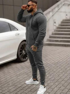 Outlet Herren Sportanzug Anthrazit JS/68C10386/5Z Herren Trainingsanzüge Ohne Print