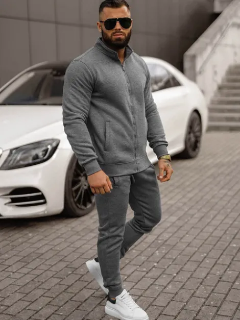 Fashion Herren Sportanzug Anthrazit JS/68C10385/5Z Herren Trainingsanzüge Ohne Print
