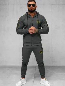 Sale Herren Sportanzug Anthrazit O/FF3562AB Herren Trainingsanzüge Mit Print