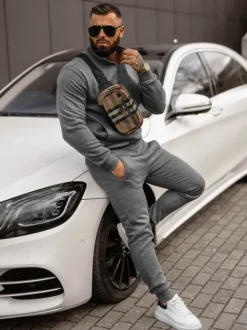 Fashion Herren Sportanzug Anthrazit JS/68C10385/5Z Herren Trainingsanzüge Ohne Print