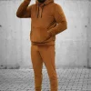 New Herren Sportanzug Camel O/12139 Herren Velours Trainingsanzüge