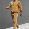 Best Herren Sportanzug Camel O/12130Z Herren Velours Trainingsanzüge