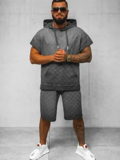 Discount Herren Sportanzug O/3C113/9 Herren Trainingsanzüge Mit Print | Kurze Trainingsanzüge